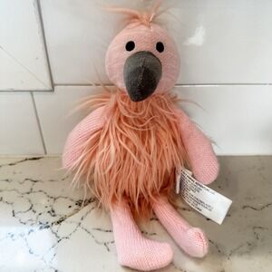 Animal Adventure Stuffed‎ Pink Flamingo Plush Toy Shaggy Knit Flamingo 10"